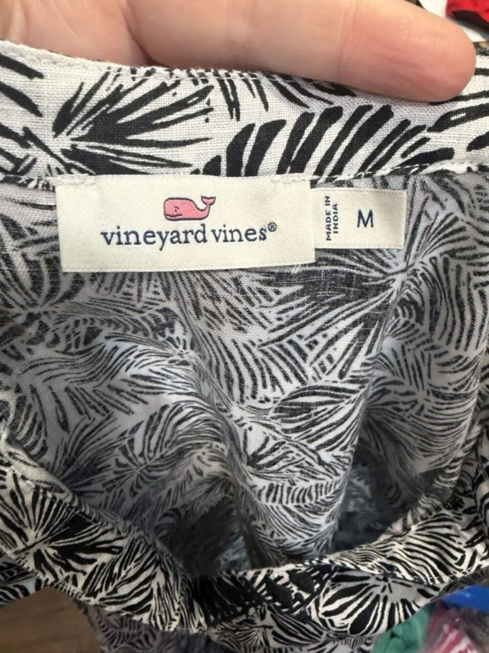 Vineyard Vines Linen Shift Dress Size Medium Vacation Preppy White Coastal Chic